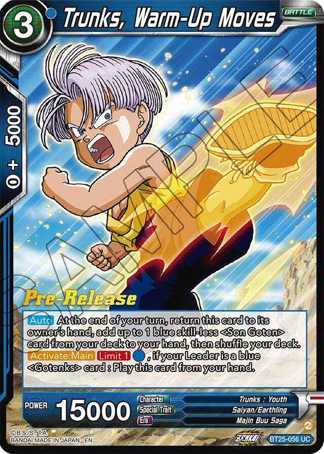 Trunks, Warm-Up Moves (BT25-056) [Legend of the Dragon Balls Prerelease Promos] | Mindsight Gaming