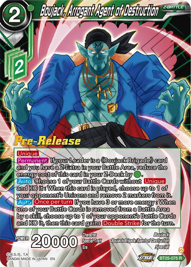 Boujack, Arrogant Agent of Destruction (BT25-075) [Legend of the Dragon Balls Prerelease Promos] | Mindsight Gaming