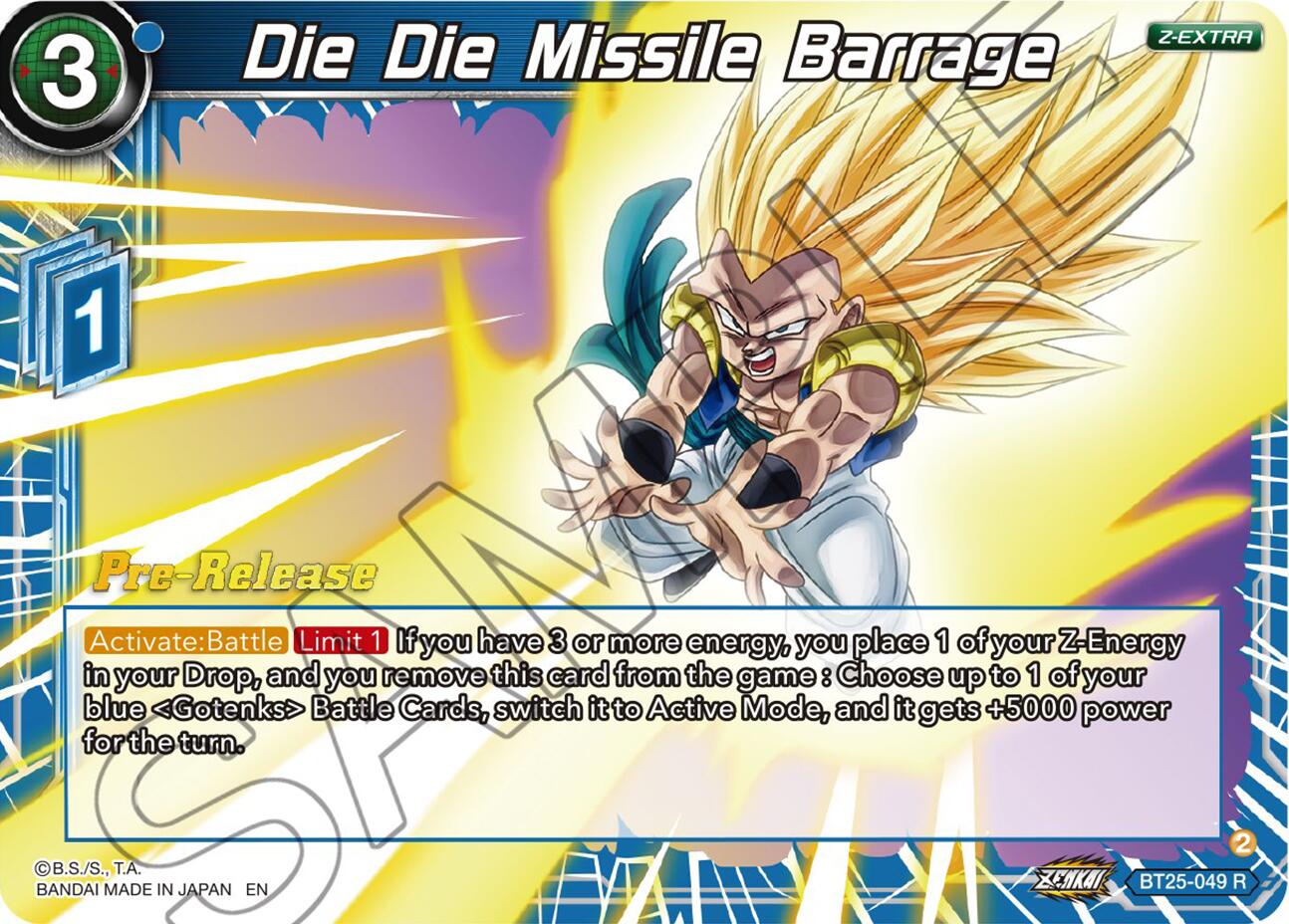 Die Die Missile Barrage (BT25-049) [Legend of the Dragon Balls Prerelease Promos] | Mindsight Gaming