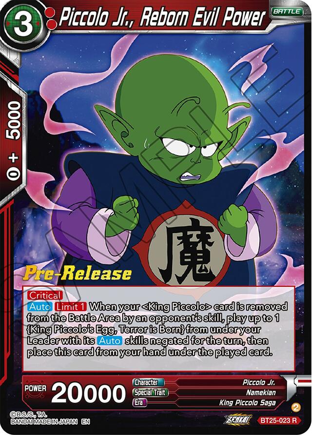 Piccolo Jr., Reborn Evil Power (BT25-023) [Legend of the Dragon Balls Prerelease Promos] | Mindsight Gaming