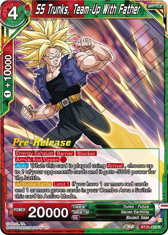 SS Trunks, Team-Up With Father (BT25-129) [Legend of the Dragon Balls Prerelease Promos] | Mindsight Gaming