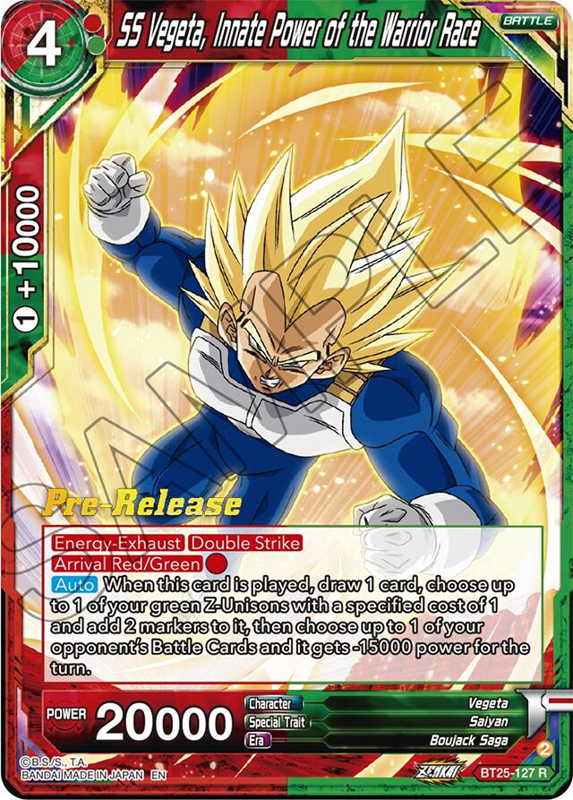 SS Vegeta, Innate Power of the Warrior Race (BT25-127) [Legend of the Dragon Balls Prerelease Promos] | Mindsight Gaming