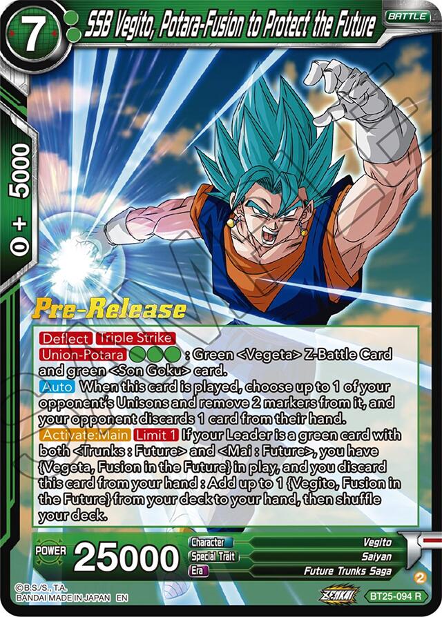 SSB Vegito, Potara-Fusion to Protect the Future (BT25-094) [Legend of the Dragon Balls Prerelease Promos] | Mindsight Gaming