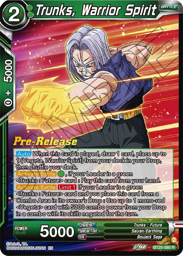 Trunks, Warrior Spirit (BT25-080) [Legend of the Dragon Balls Prerelease Promos] | Mindsight Gaming