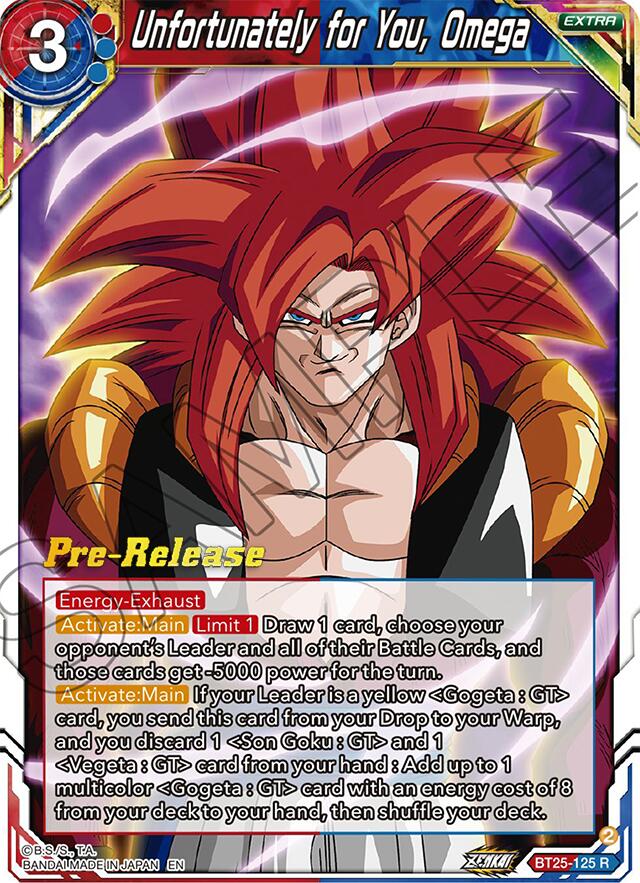 Unfortunately for You, Omega (BT25-125) [Legend of the Dragon Balls Prerelease Promos] | Mindsight Gaming