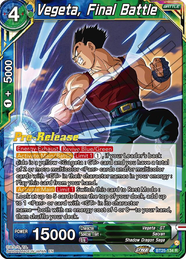 Vegeta, Final Battle (BT25-134) [Legend of the Dragon Balls Prerelease Promos] | Mindsight Gaming