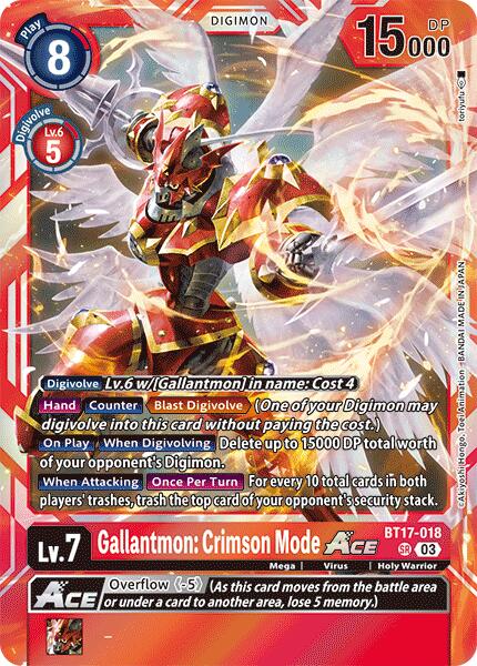 Gallantmon: Crimson Mode ACE [BT17-018] [Secret Crisis] | Mindsight Gaming