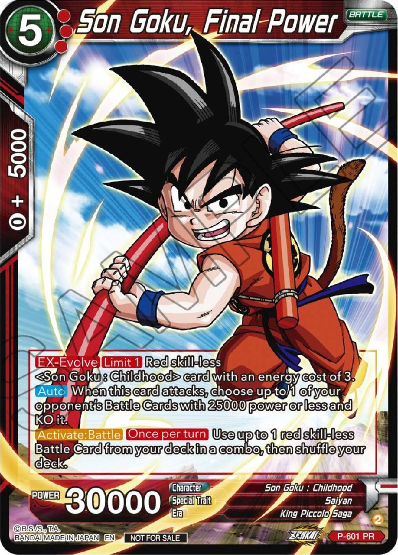 Son Goku, Final Power (Tournament Pack Vol. 8) (P-601) [Promotion Cards] | Mindsight Gaming