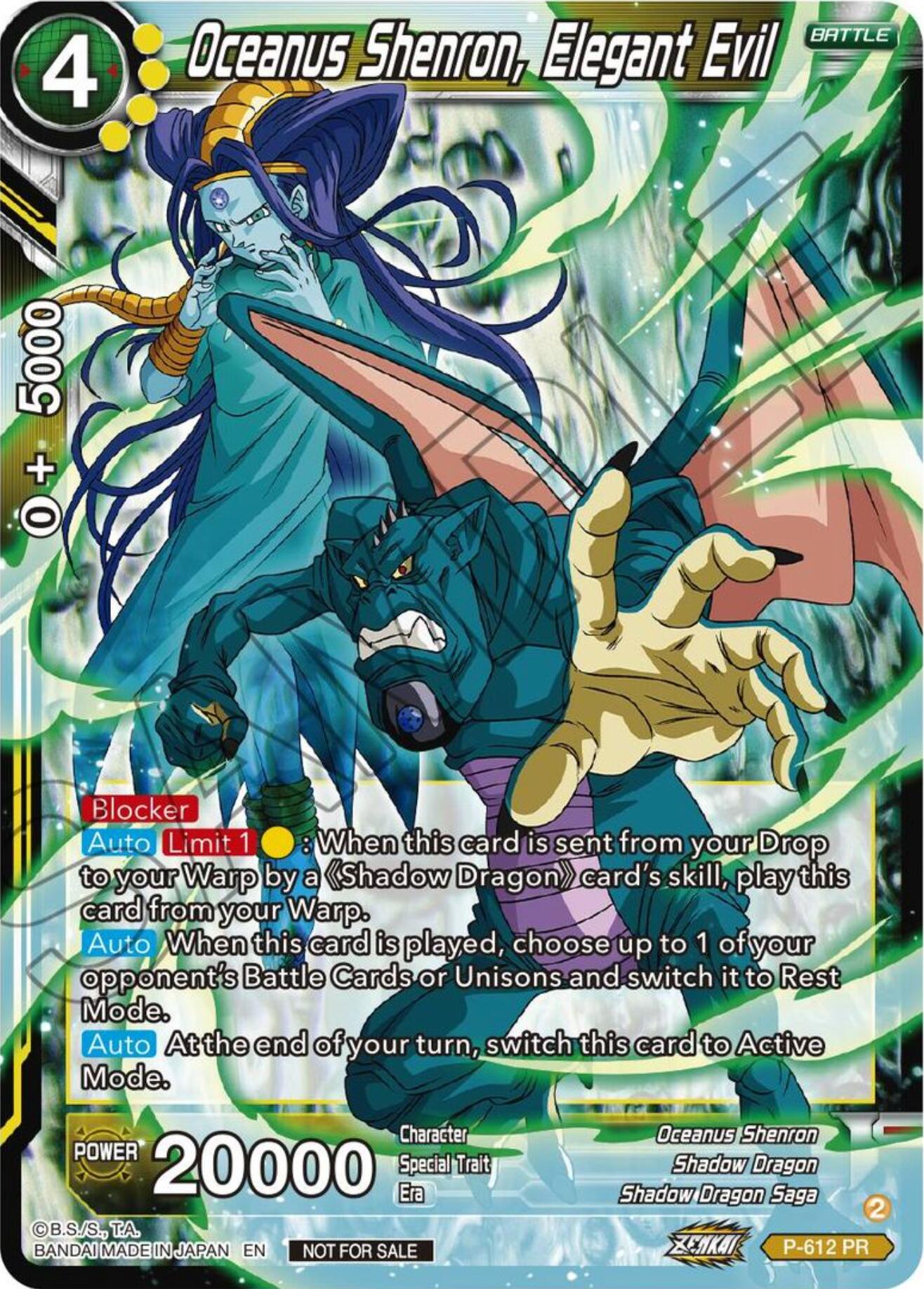 Oceanus Shenron, Elegant Evil (Tournament Pack Vol. 8) (P-612) [Promotion Cards] | Mindsight Gaming