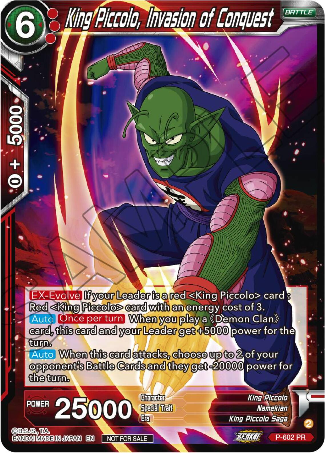 King Piccolo, Invasion of Conquest (Tournament Pack Vol. 8) (P-602) [Promotion Cards] | Mindsight Gaming