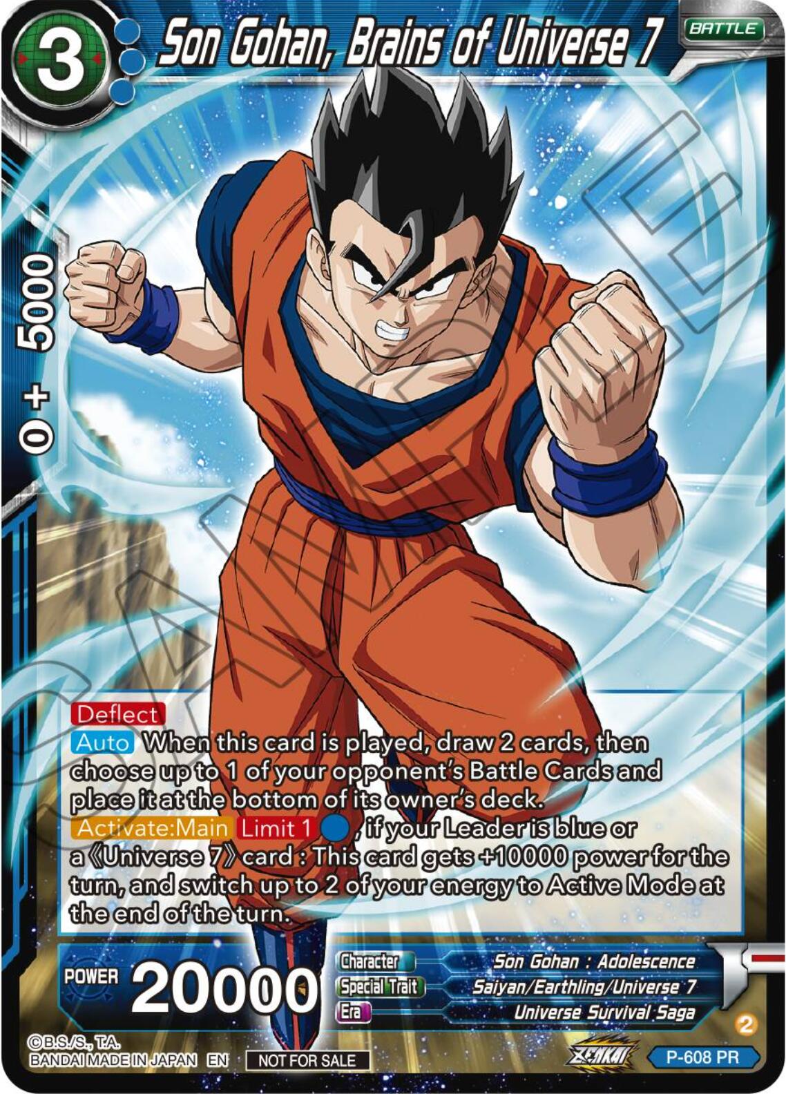 Son Gohan, Brains of Universe 7 (Tournament Pack Vol. 8) (P-608) [Promotion Cards] | Mindsight Gaming