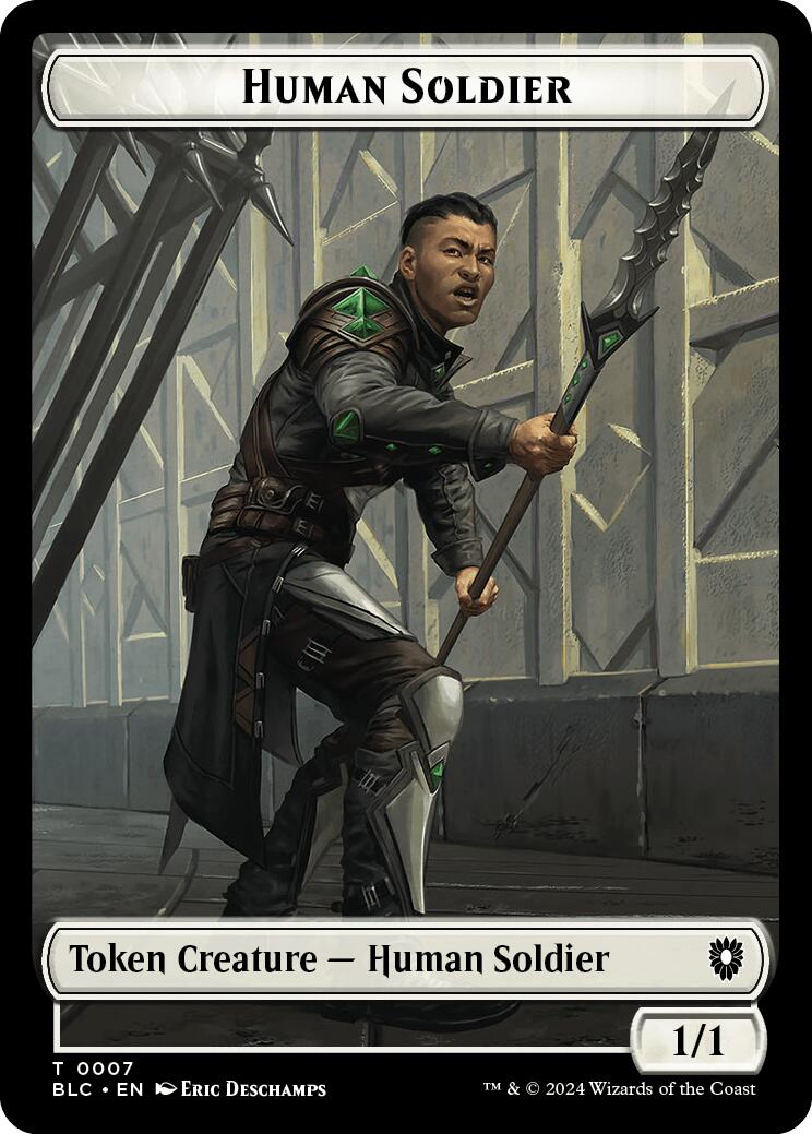 Human Soldier // Wolf (035) Double-Sided Token [Bloomburrow Commander Tokens] | Mindsight Gaming