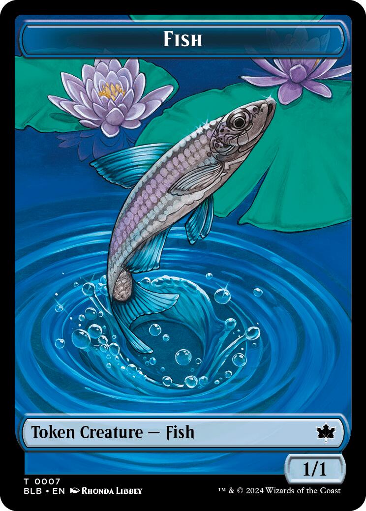 Bird (011) // Fish Double-Sided Token [Bloomburrow Commander Tokens] | Mindsight Gaming