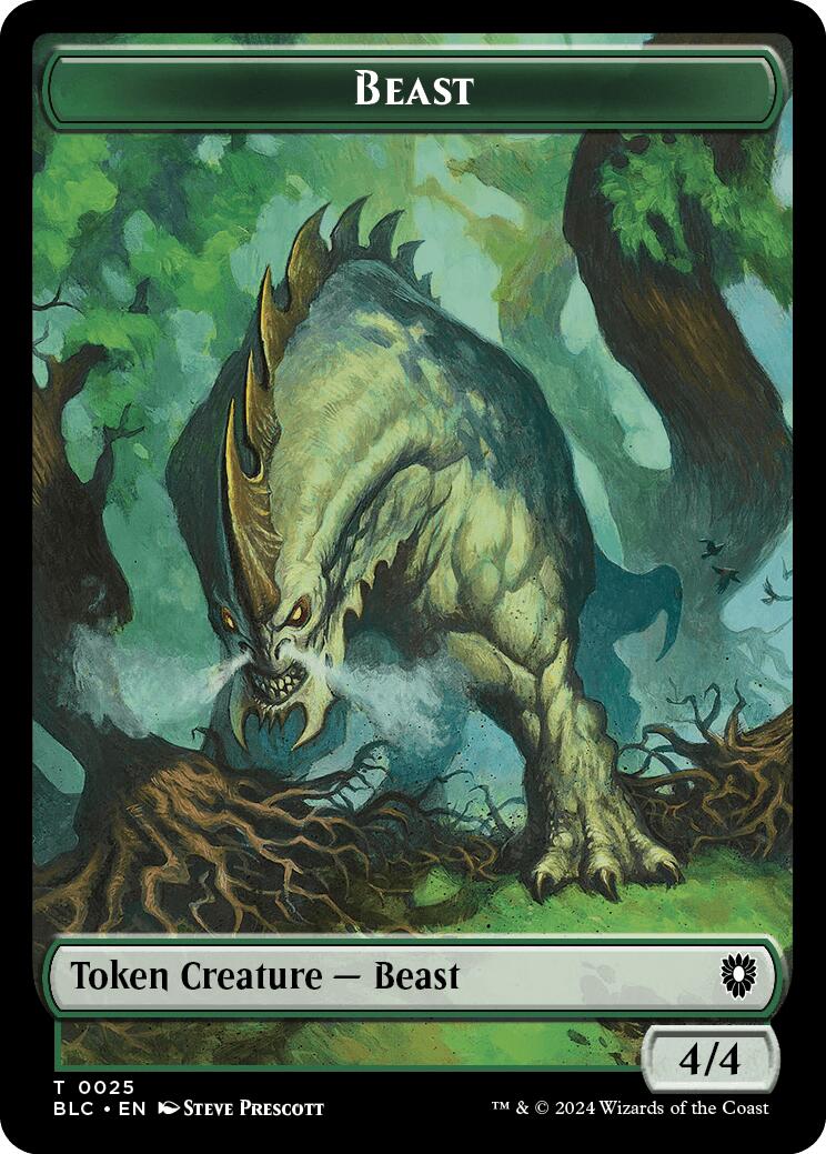 Cat // Beast (025) Double-Sided Token [Bloomburrow Commander Tokens] | Mindsight Gaming