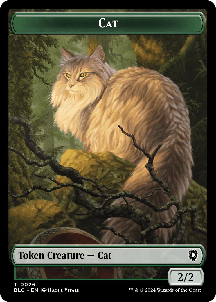 Cat // Beast (025) Double-Sided Token [Bloomburrow Commander Tokens] | Mindsight Gaming