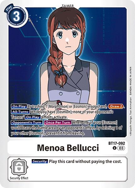 Menoa Bellucci [BT17-092] [Secret Crisis] | Mindsight Gaming