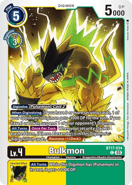 Bulkmon [BT17-034] [Secret Crisis] | Mindsight Gaming