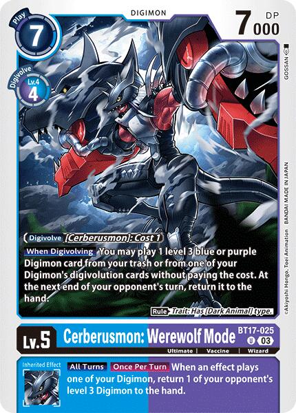 Cerberusmon: Werewolf Mode [BT17-025] [Secret Crisis] | Mindsight Gaming