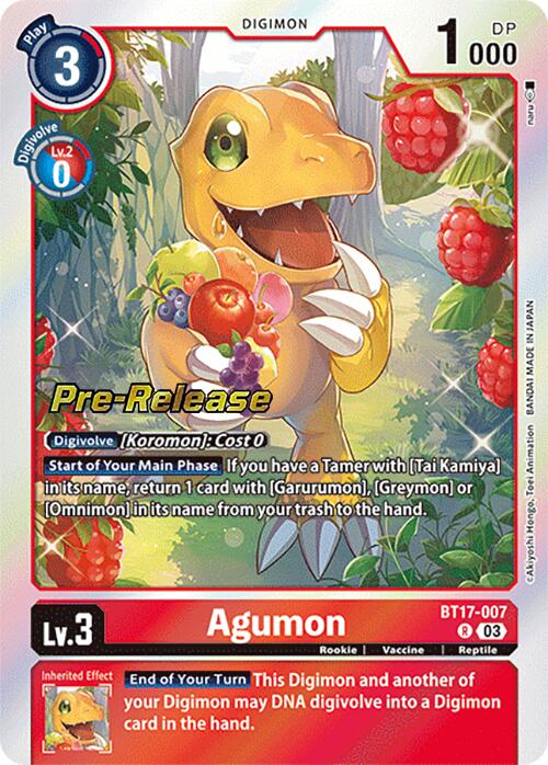 Agumon [BT17-007] [Secret Crisis Pre-Release Cards] | Mindsight Gaming