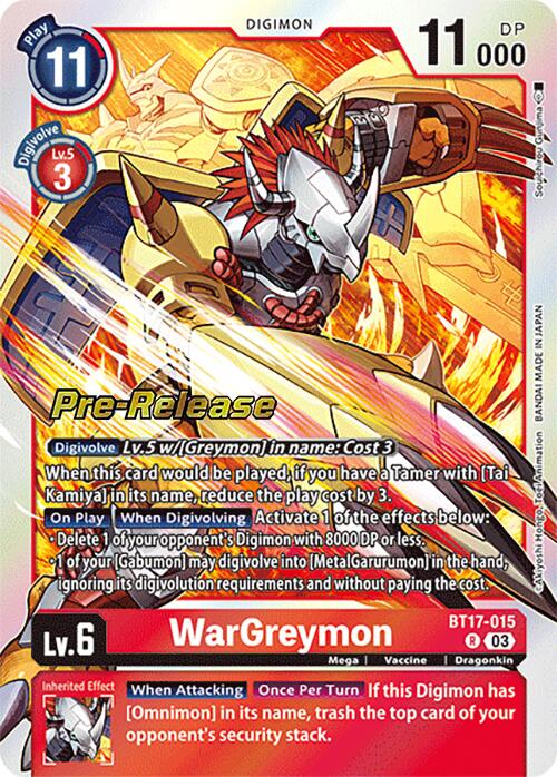 WarGreymon [BT17-015] [Secret Crisis Pre-Release Cards] | Mindsight Gaming