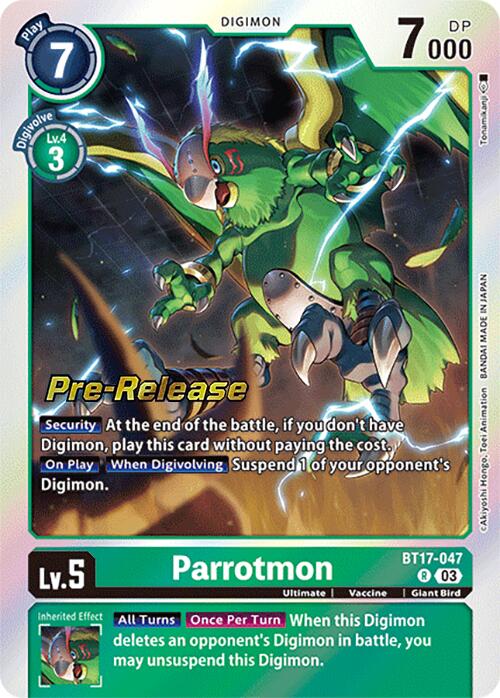 Parrotmon [BT17-047] [Secret Crisis Pre-Release Cards] | Mindsight Gaming