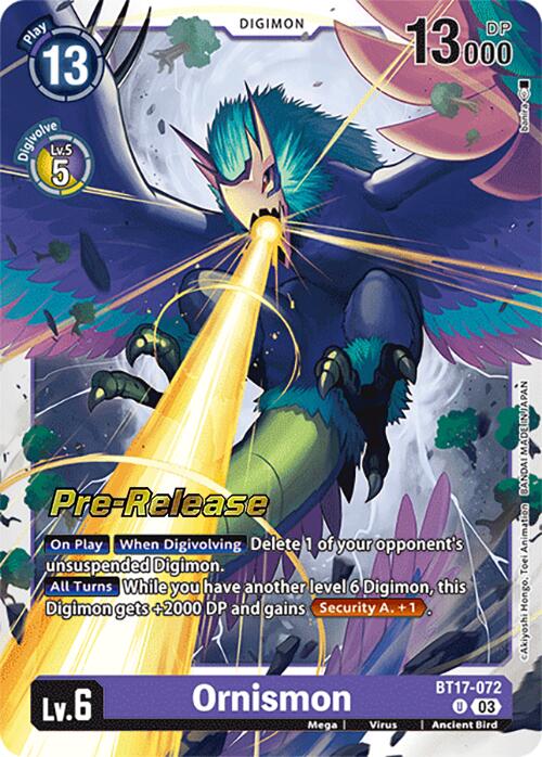 Ornismon [BT17-072] [Secret Crisis Pre-Release Cards] | Mindsight Gaming