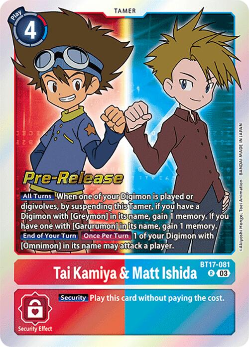 Tai Kamiya & Matt Ishida [BT17-081] [Secret Crisis Pre-Release Cards] | Mindsight Gaming