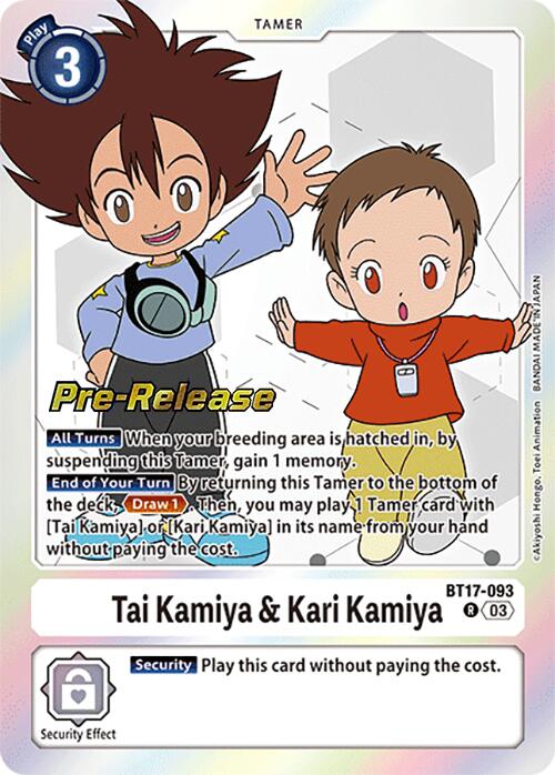 Tai Kamiya & Kari Kamiya [BT17-093] [Secret Crisis Pre-Release Cards] | Mindsight Gaming