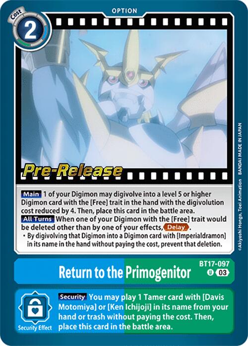 Return to the Primogenitor [BT17-097] [Secret Crisis Pre-Release Cards] | Mindsight Gaming