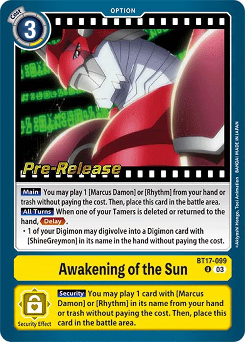 Awakening of the Sun [BT17-099] [Secret Crisis Pre-Release Cards] | Mindsight Gaming