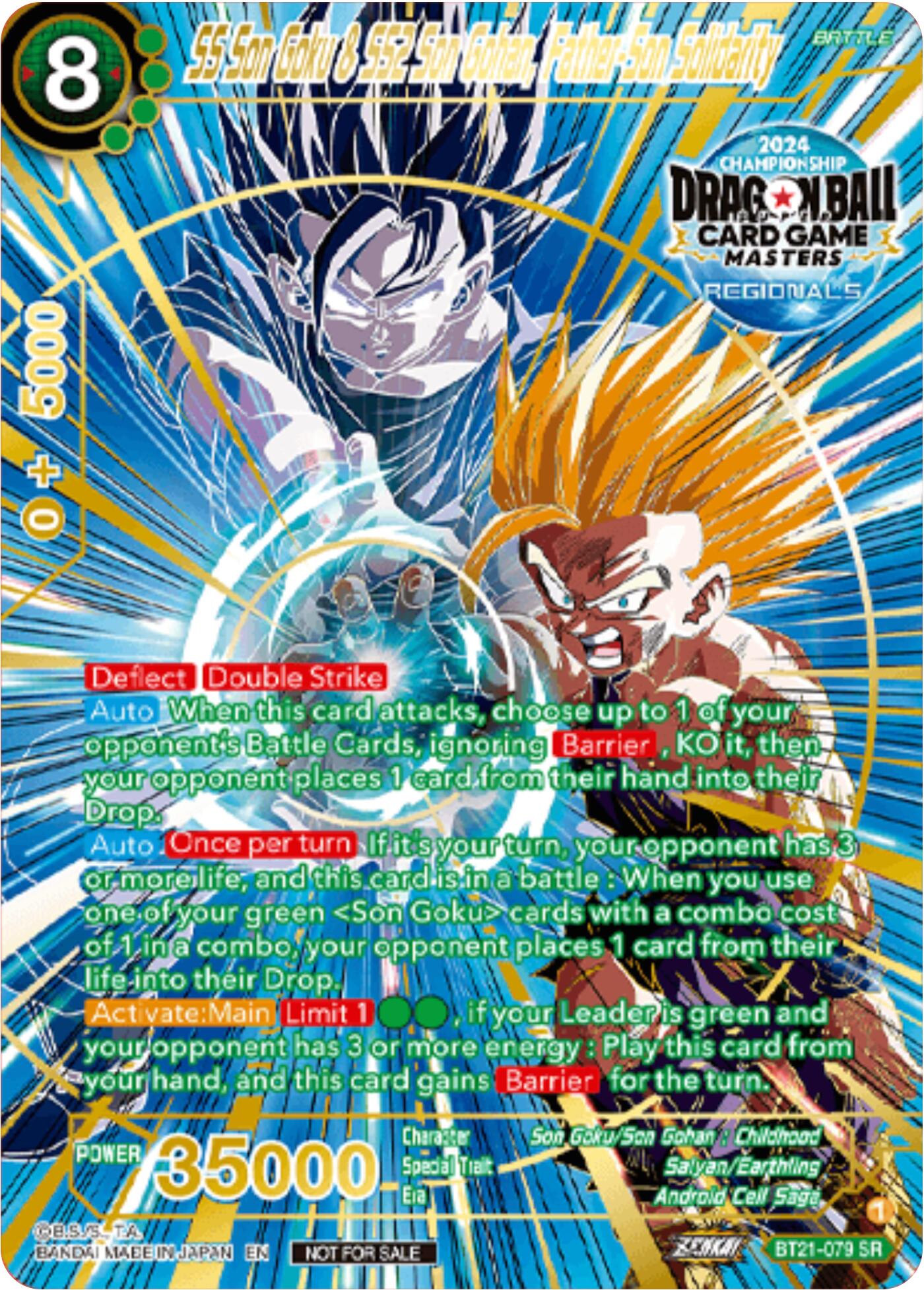 SS Son Goku & SS2 Son Gohan, Father-Son Solidarity (Championship 2024 Top 16 Alternate Art Vol.2) (BT21-079) [Tournament Promotion Cards] | Mindsight Gaming