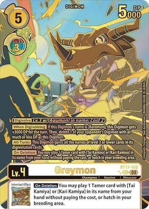 Greymon [BT17-102] (Right) (Textured) [Secret Crisis] | Mindsight Gaming