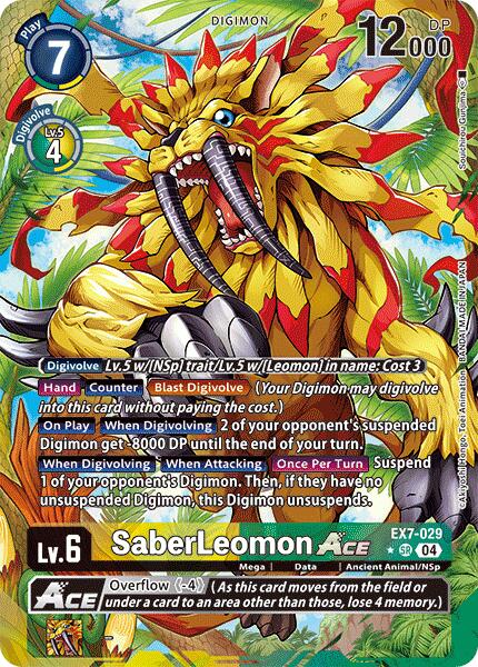 SaberLeomon ACE [EX7-029] (Alternate Art) [Digimon LIBERATOR] | Mindsight Gaming