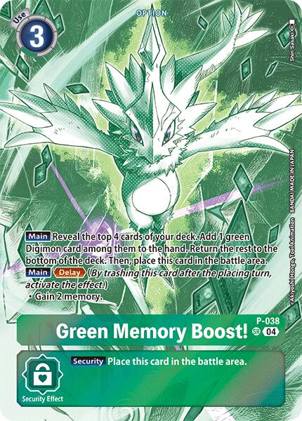 Green Memory Boost! [P-038] (Starter Deck 18 Exclusive) [Starter Deck: Guardian Vortex Promos] | Mindsight Gaming