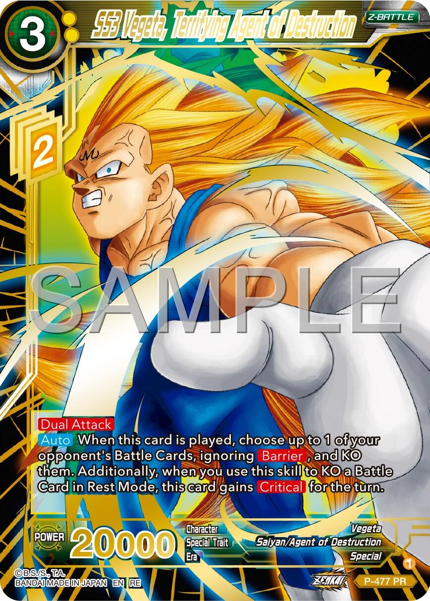 SS3 Vegeta, Terrifying Agent of Destruction (Reprint) (P-477) [Premium 7th Anniversary Box 2024] | Mindsight Gaming