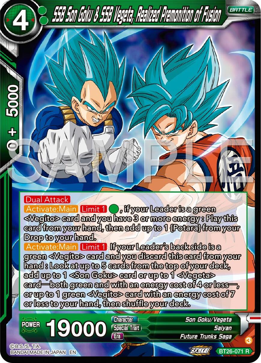 SSB Son Goku & SSB Vegeta, Realized Premonition of Fusion (BT26-071) [Ultimate Advent] | Mindsight Gaming