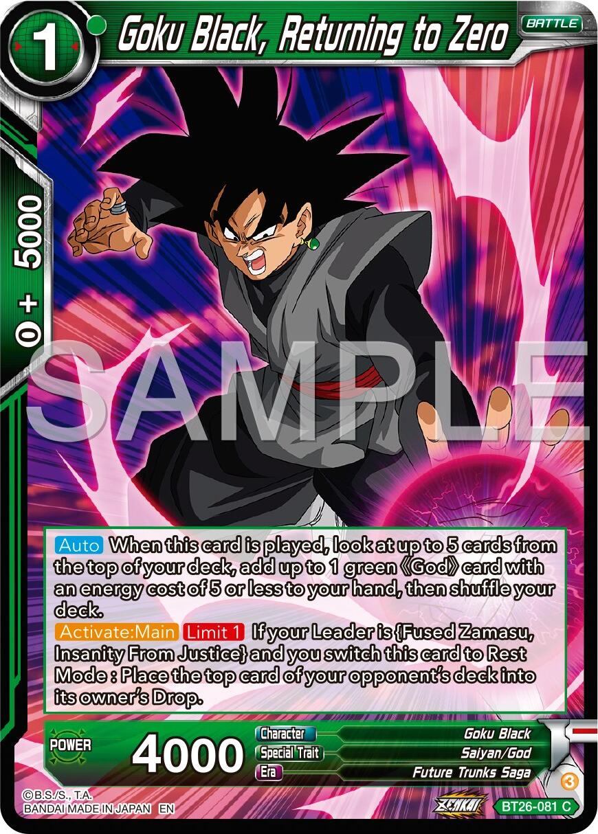 Goku Black, Returning to Zero (BT26-081) [Ultimate Advent] | Mindsight Gaming