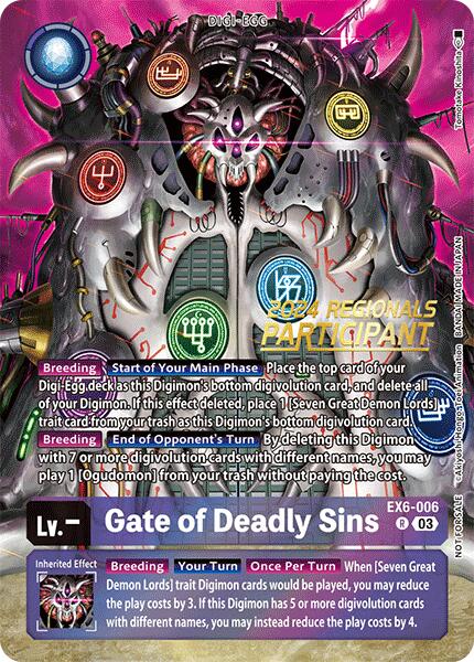 Gate of Deadly Sins [EX6-006] (2024 Regionals Participant) [Infernal Ascension] | Mindsight Gaming