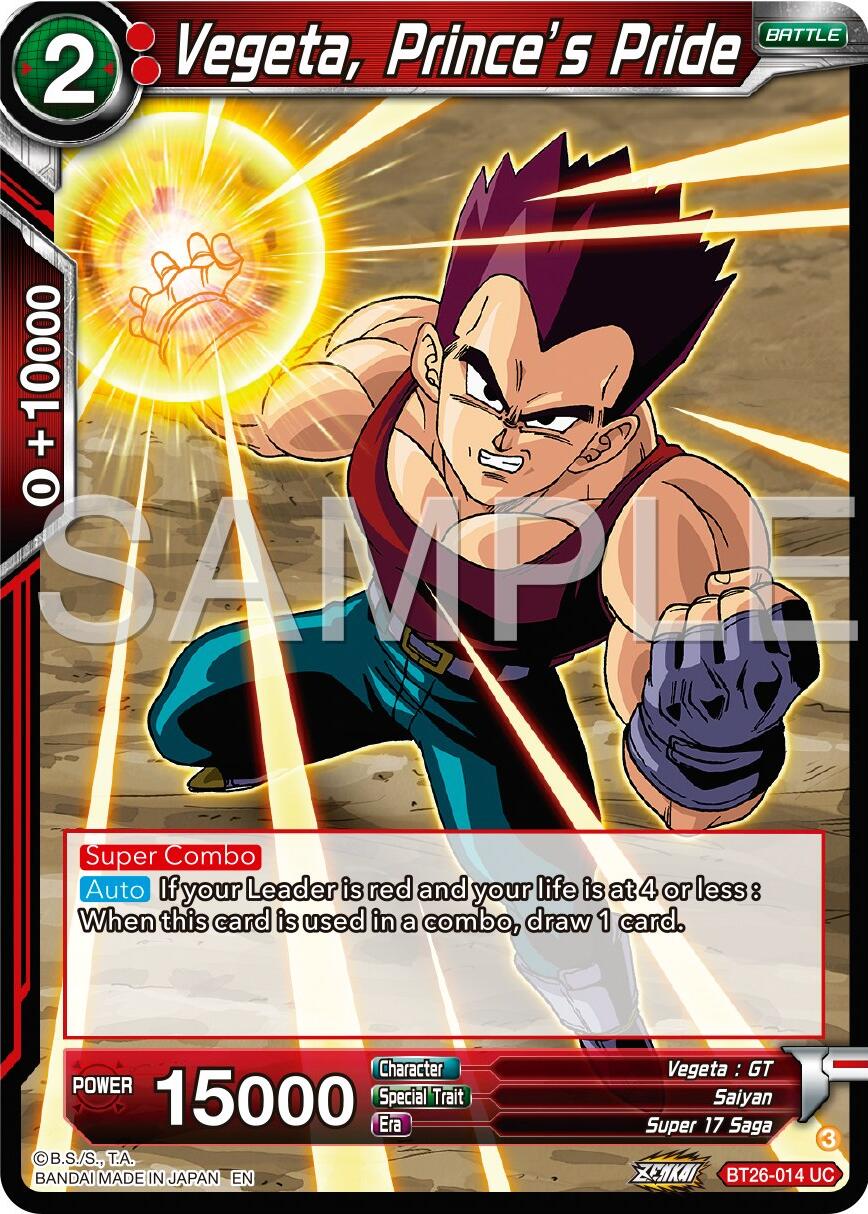 Vegeta, Prince's Pride (BT26-014) [Ultimate Advent] | Mindsight Gaming