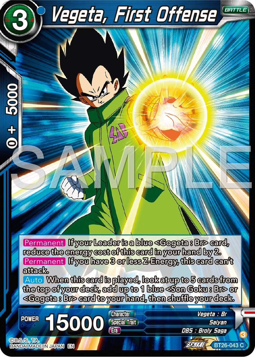 Vegeta, First Offense (BT26-043) [Ultimate Advent] | Mindsight Gaming