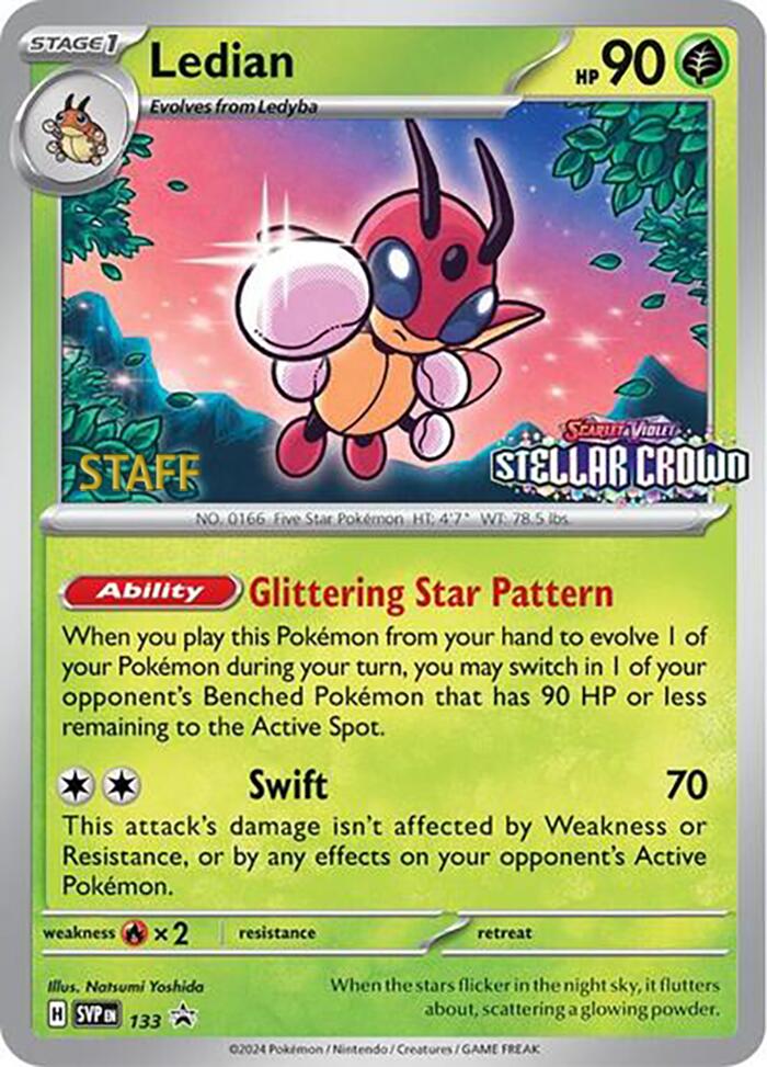 Ledian (133) (Staff Promo) [Scarlet & Violet: Black Star Promos] | Mindsight Gaming