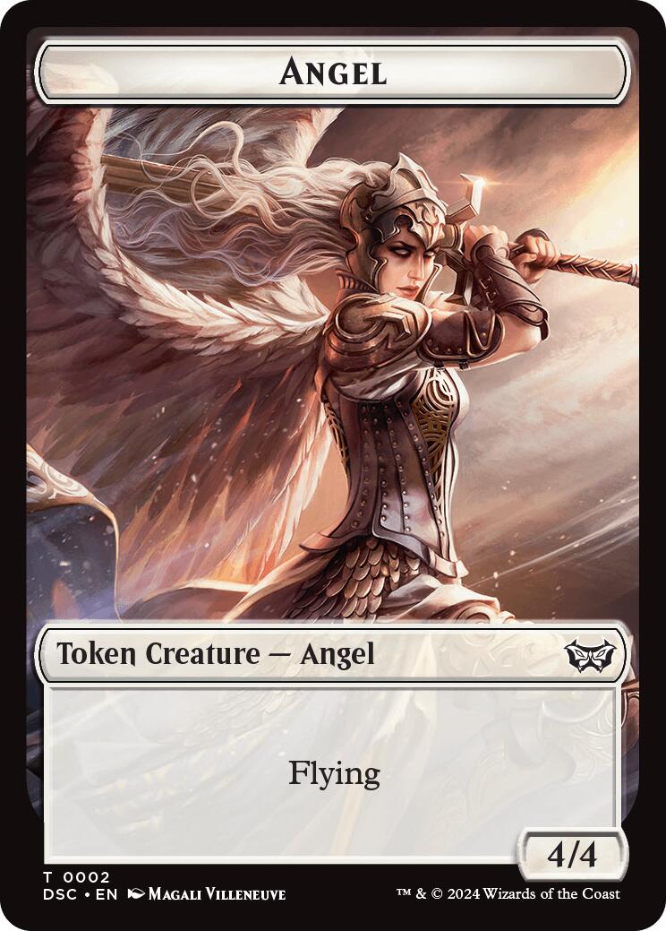 Angel // Treasure Double-Sided Token [Duskmourn: House of Horror Commander Tokens] | Mindsight Gaming