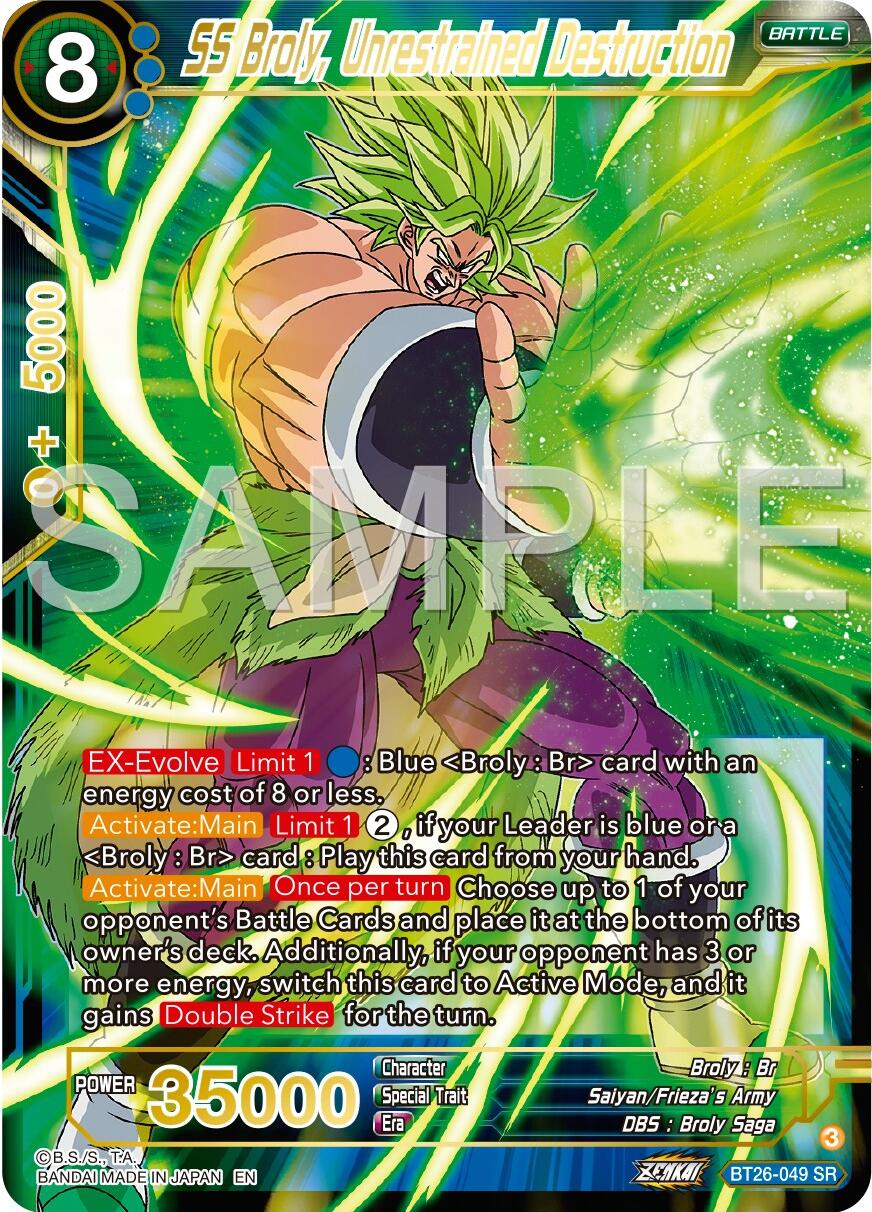 SS Broly, Unrestrained Destruction (BT26-049) [Ultimate Advent] | Mindsight Gaming