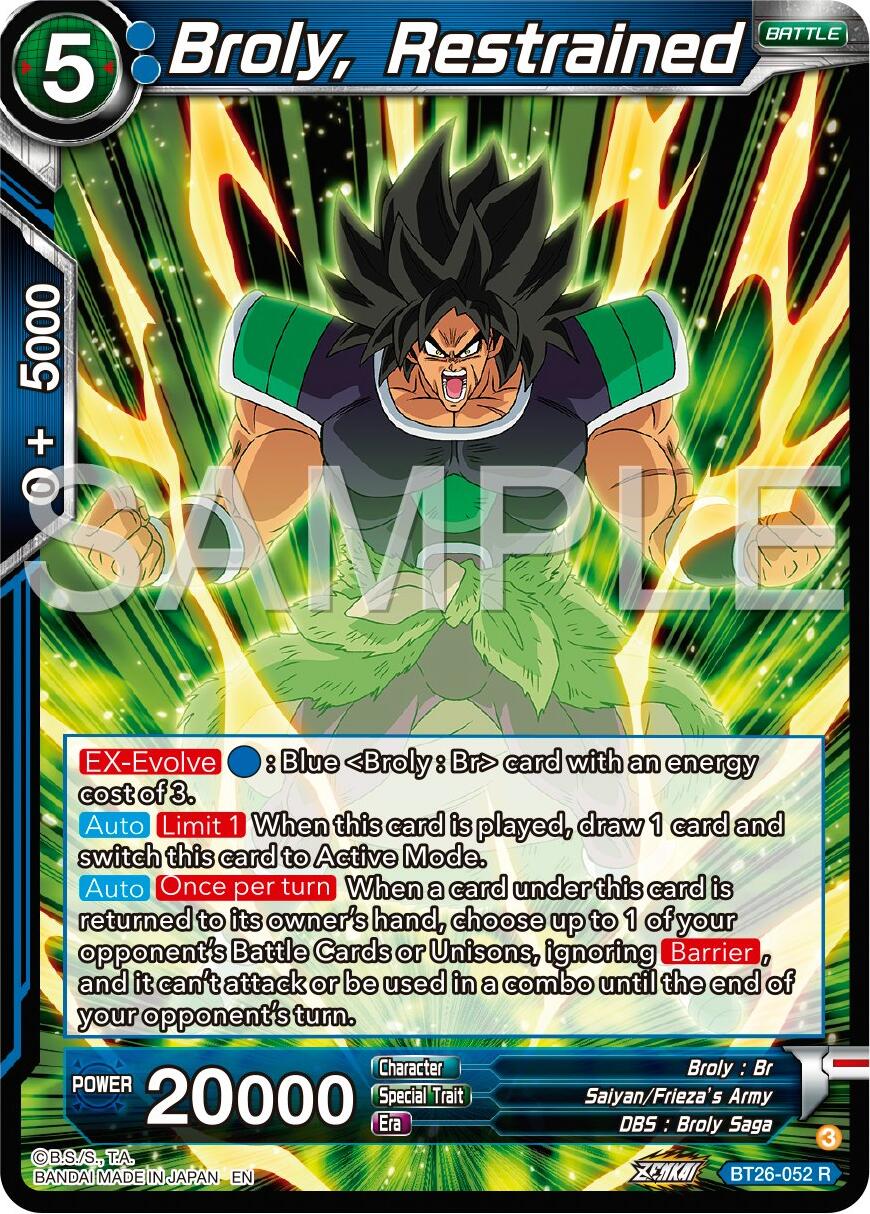 Broly, Restrained (BT26-052) [Ultimate Advent] | Mindsight Gaming