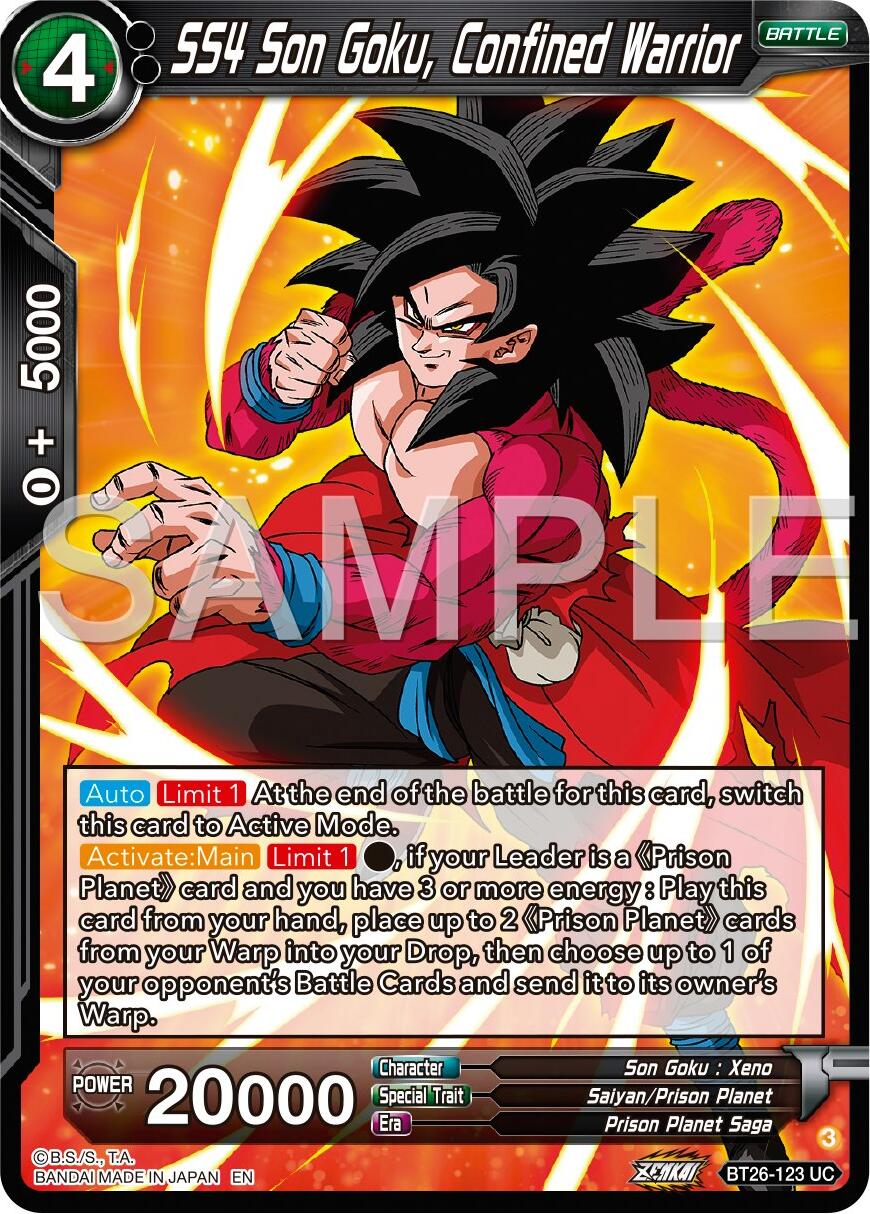 SS4 Son Goku, Confined Warrior (BT26-123) [Ultimate Advent] | Mindsight Gaming