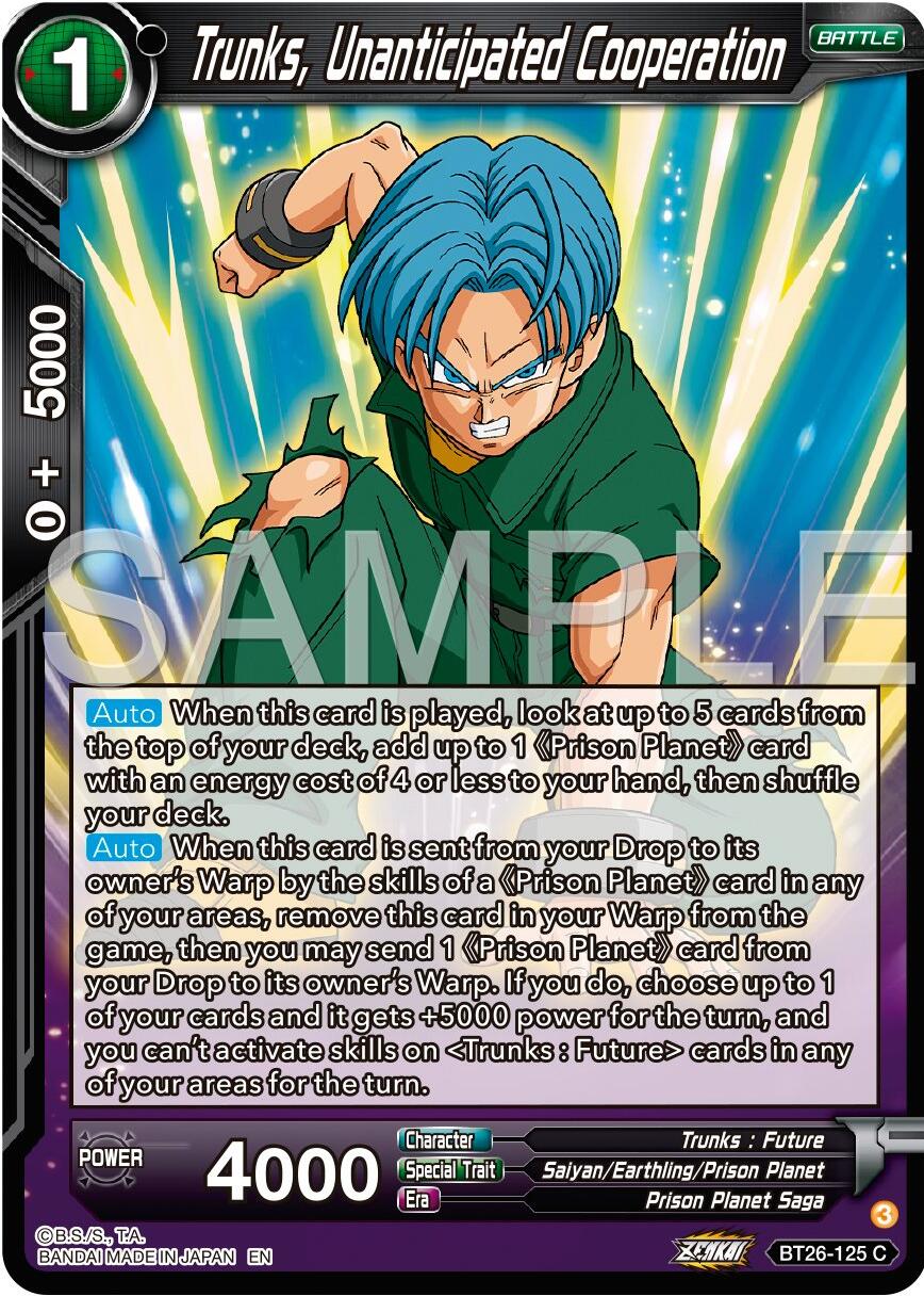 Trunks, Unanticipated Cooperation (BT26-125) [Ultimate Advent] | Mindsight Gaming