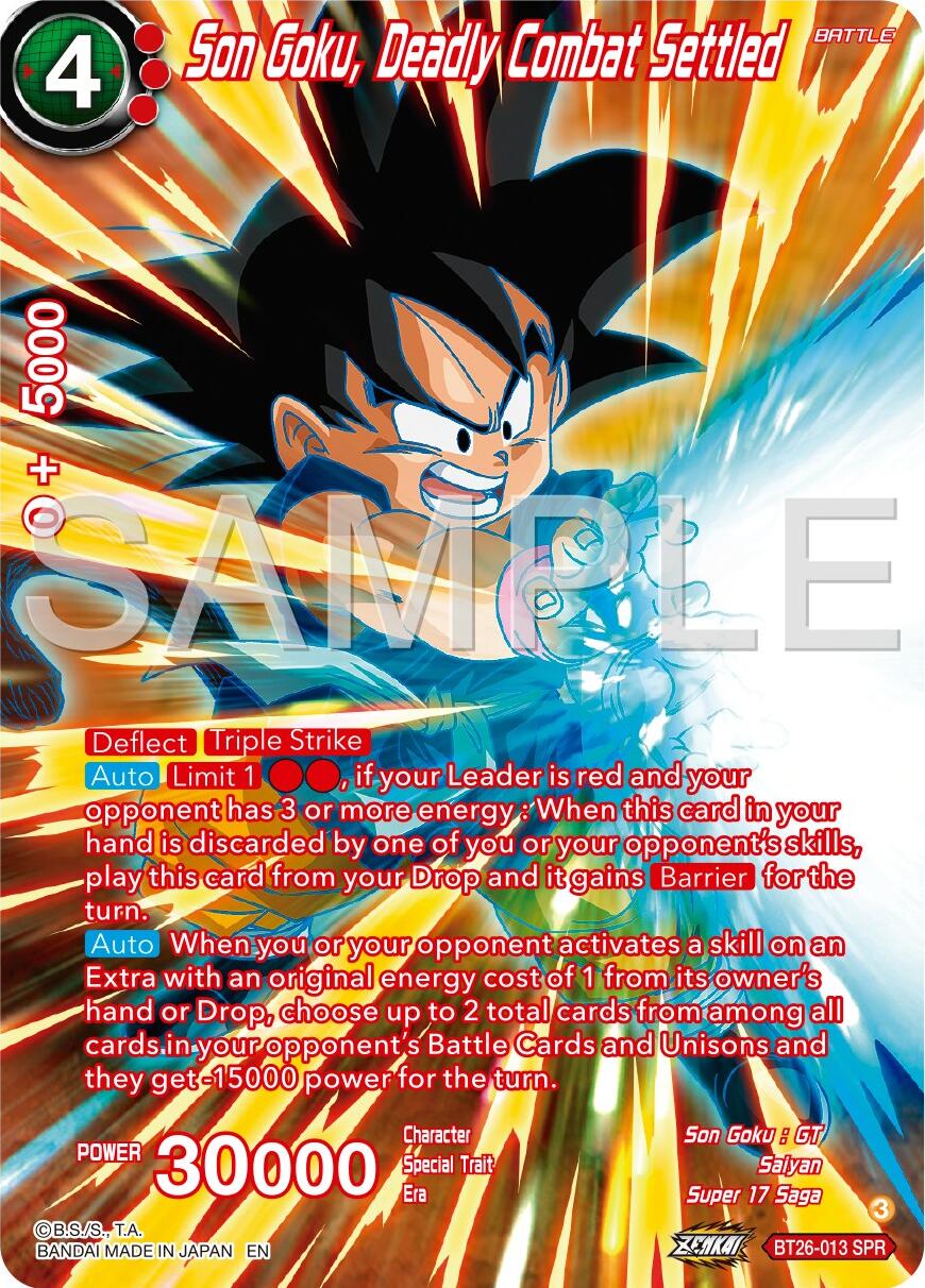 Son Goku, Deadly Combat Settled (SPR) (BT26-013) [Ultimate Advent] | Mindsight Gaming