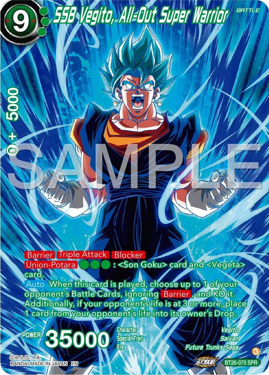 SSB Vegito, All-Out Super Warrior (SPR) (BT26-075) [Ultimate Advent] | Mindsight Gaming