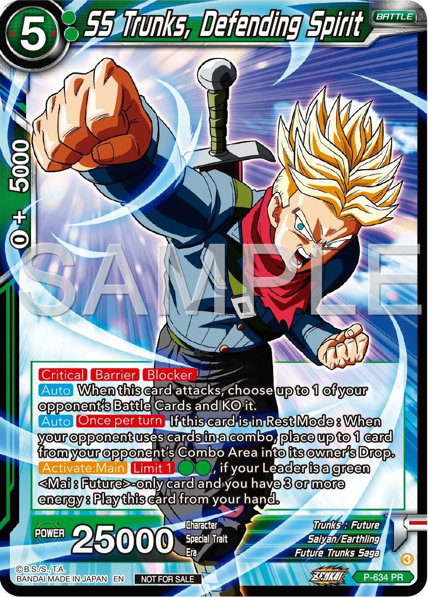 SS Trunks, Defending Spirit (Zenkai Series Tournament Pack Vol.9) (P-634) [Promotion Cards] | Mindsight Gaming