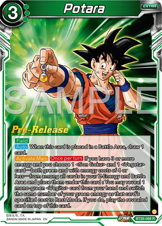 Potara (BT26-088) [Ultimate Advent Prerelease Promos] | Mindsight Gaming